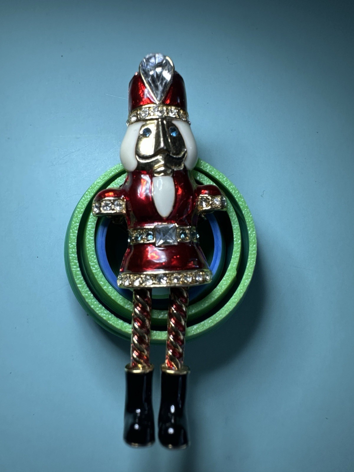 Vintage Avon Articulated Brooch Pin Nutcracker Toy Soldier Rhinestone Enamel