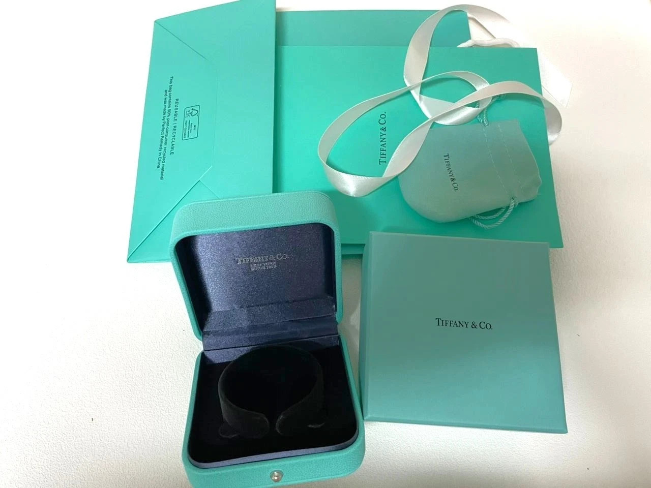 Tiffany & Co Watch or Bracelet Presentation Gift Storage Box in Blue Leather