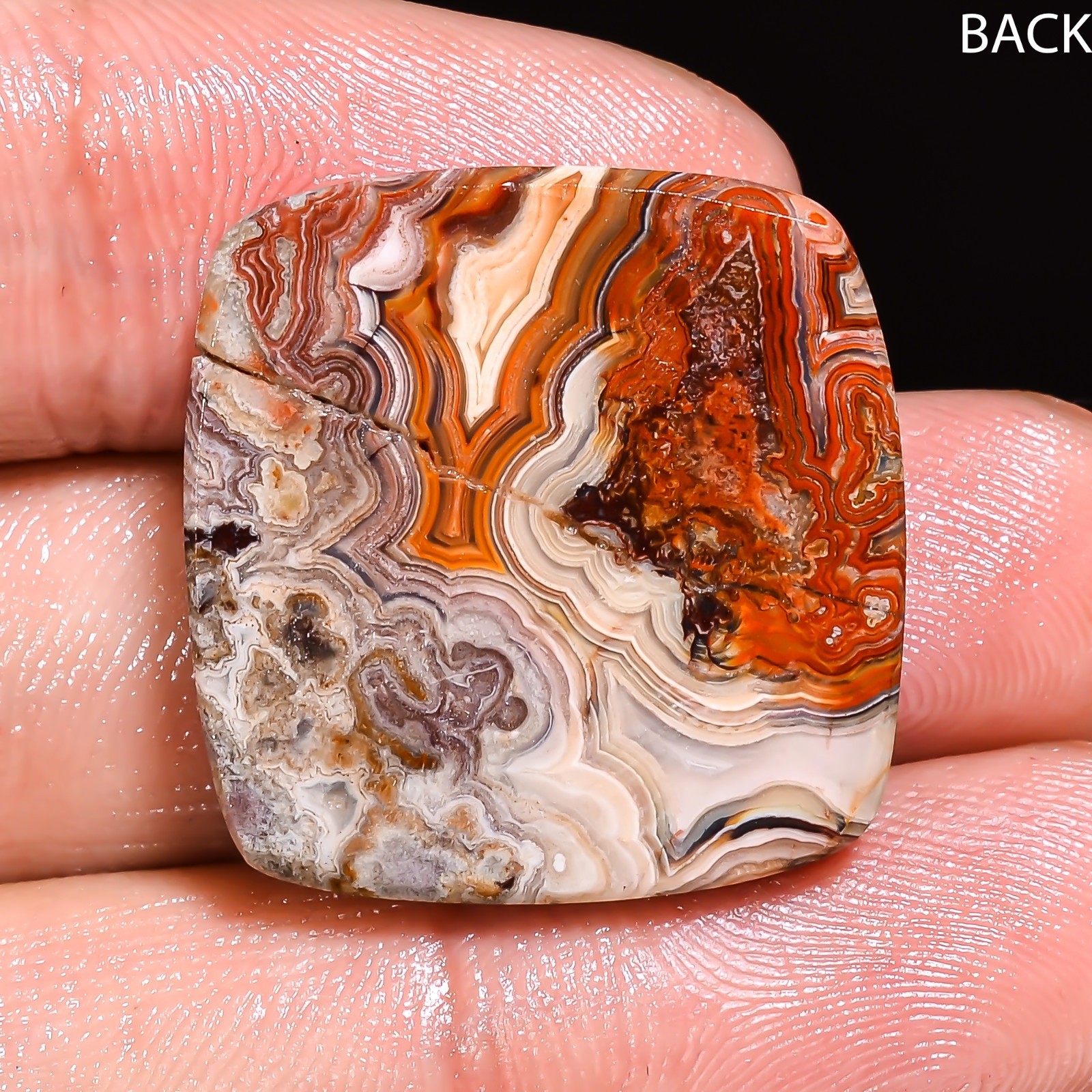 Natural Crazy Lace Agate Cushion Shape Cabochon Loose Gemstone 23X23X6MM 30 Cts.