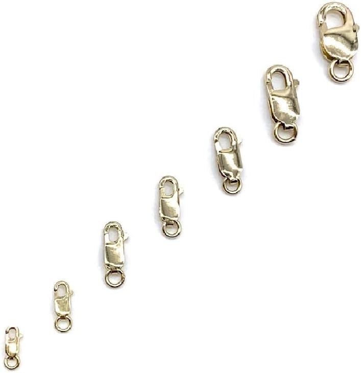 Single 14K Solid Yellow Gold Lobster Catch Lock Replacement for Necklaces, Brace