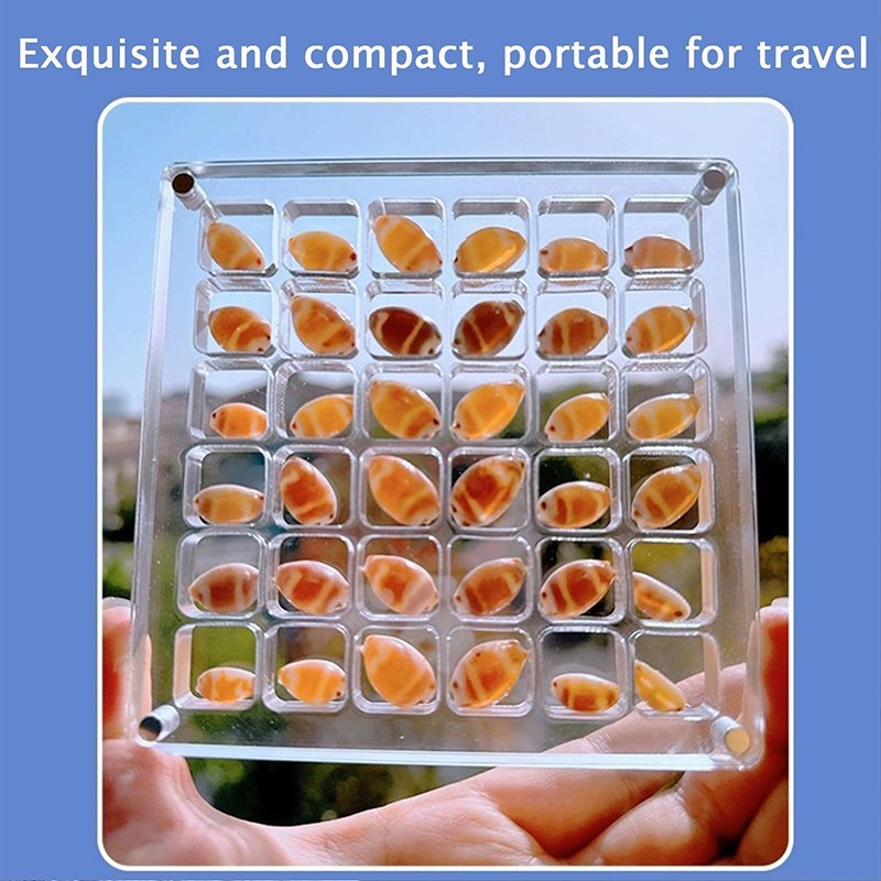 36 Grid Acrylic Seashell Display Box Magnetic Organizer for Beads Jewelry Nails