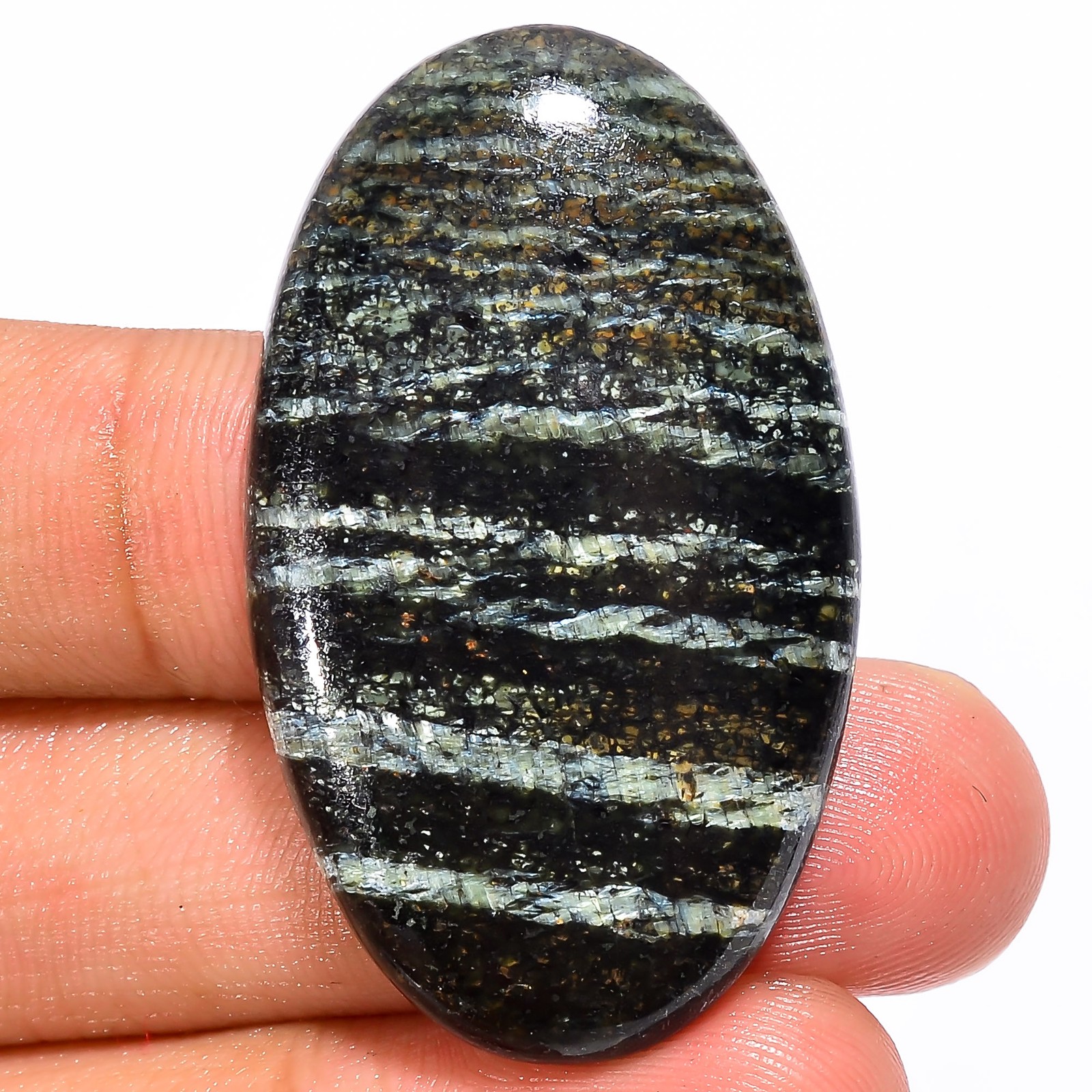 Natural Green Swiss Opal Oval Shape Cabochon Gemstone 50.5 Ct 41X24X6mm GC-22710