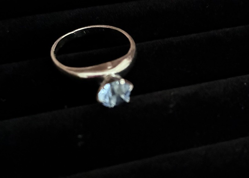 Silver-toned Ring with BLUE Stone