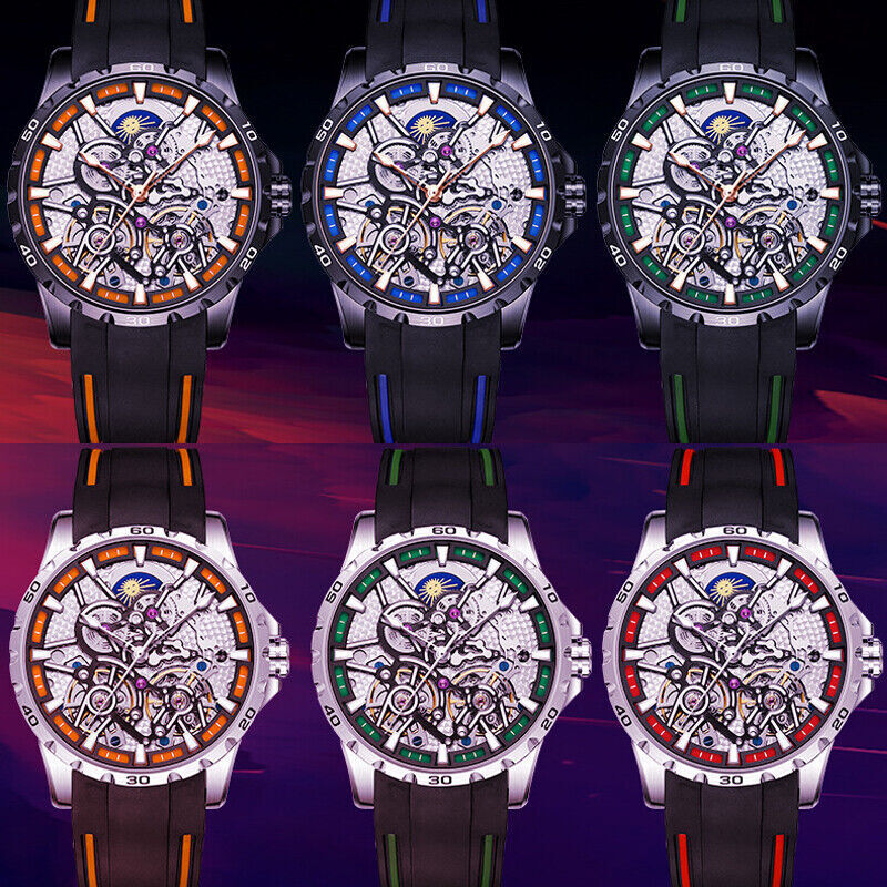 AiLang Men Watch Double Tourbillon Automatic Mechanical Wristwatch