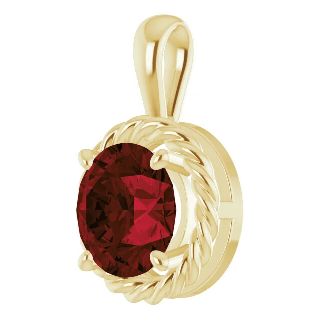 14k Yellow Gold Round Pendant Setting Solitaire Mounting Rope Style 4mm to 12mm