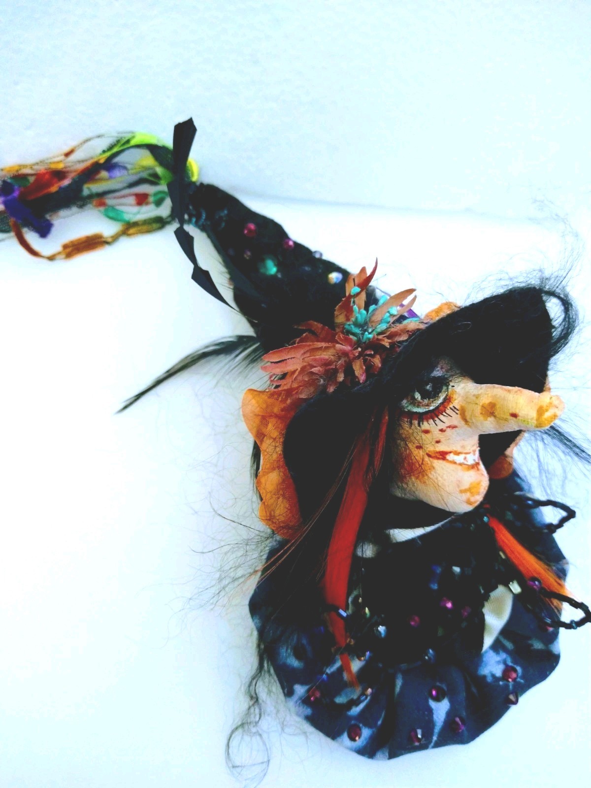 Halloween Witch Brooch Fashion Jewelry 5″ Cloth Handmade 5″ Inch New