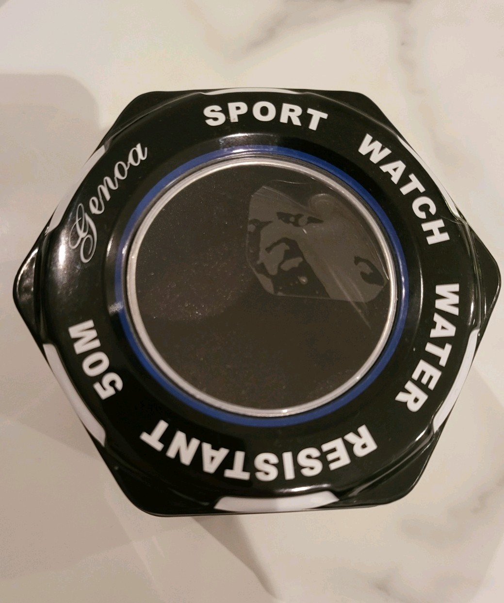 ​Strada Digital Sport Watch Black Case Yellow Detail Mens Wristwatch New in Tin