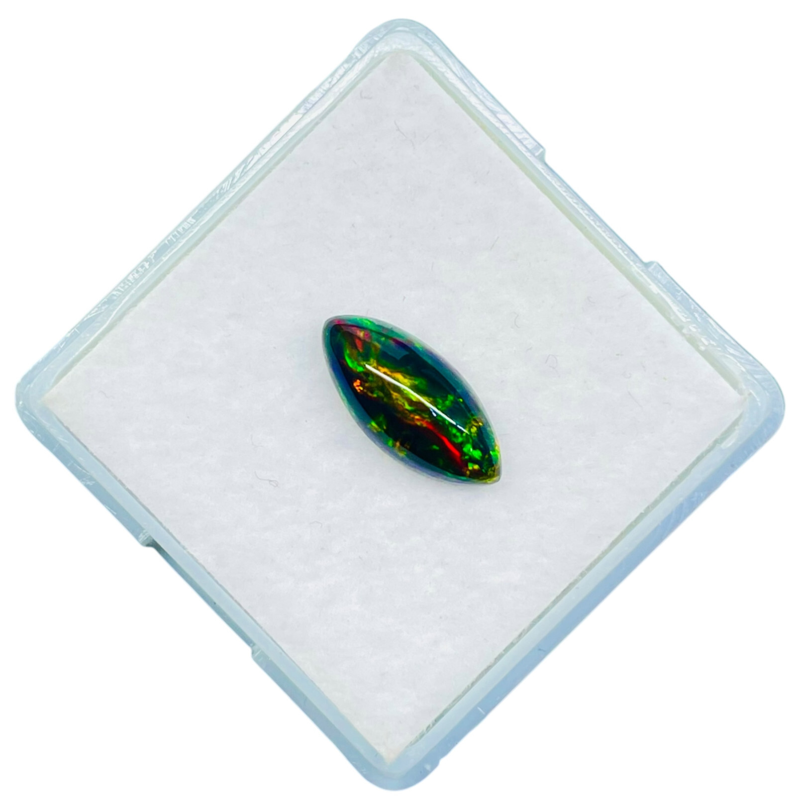 0.98 Ct Natural Ethiopian Black Opal 12×5.5mm Marquise Flashy Cabochon Gemstone