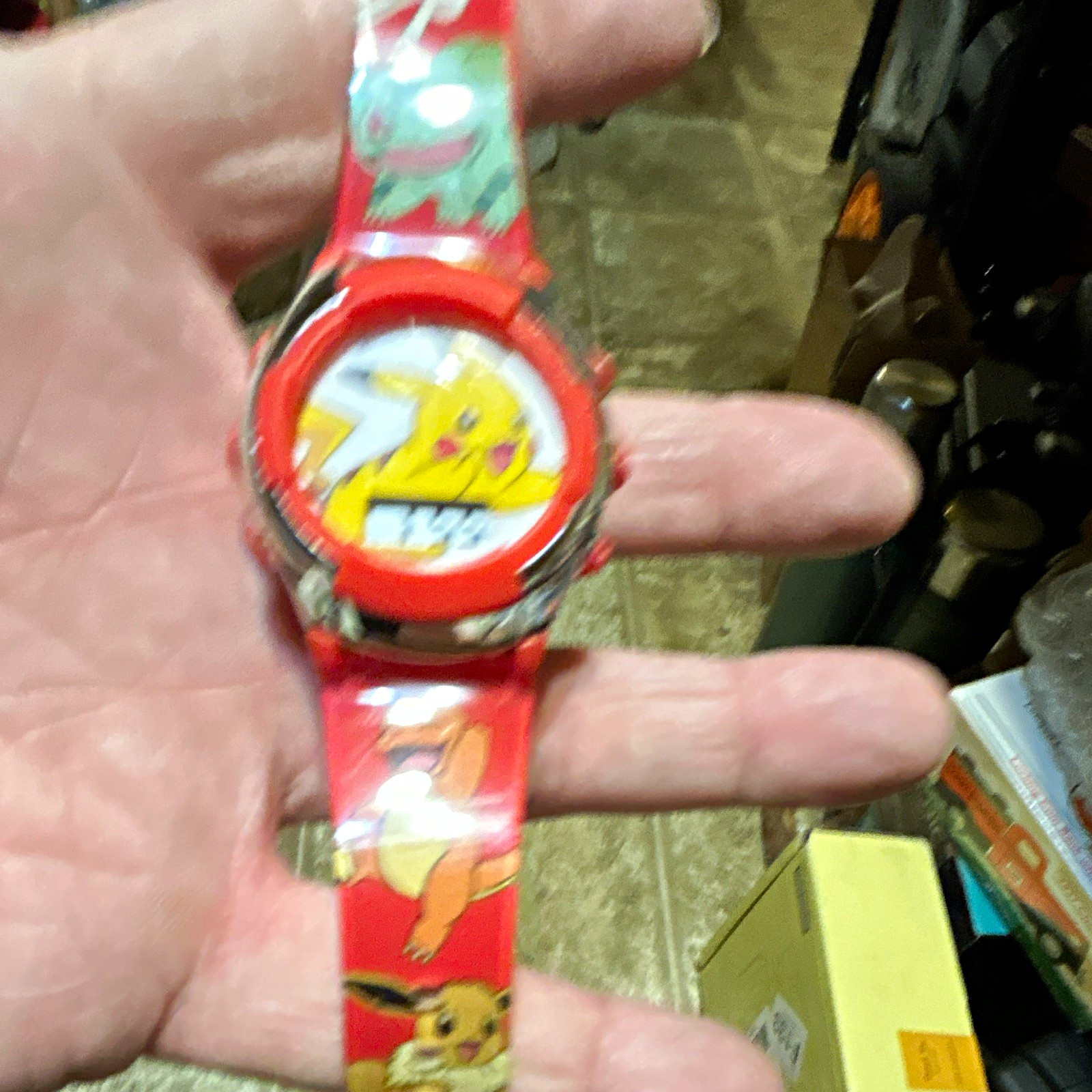 Pokémon Pikachu Unisex Kids Analog-Digital LCD Quartz 44mm Red Strap