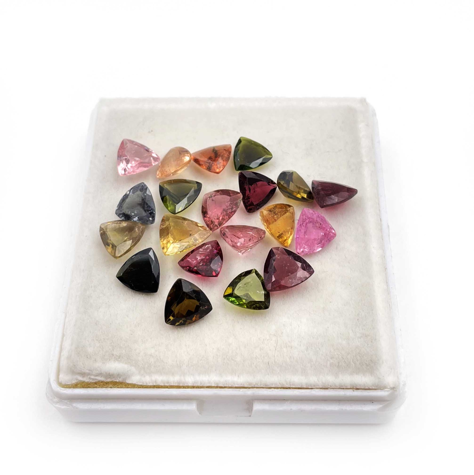 Natural Multi Tourmaline Trillion Cut Loose Gemstone Lot 4 Pcs 8-9 MM 6 CT