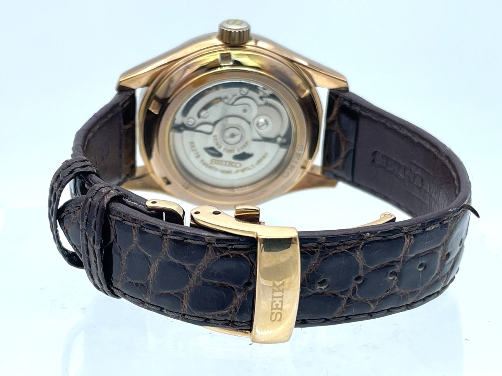 Near MINT SEIKO PRESAGE Automatic Watch Rose Gold 6R27-00B0 SARW004 New Band