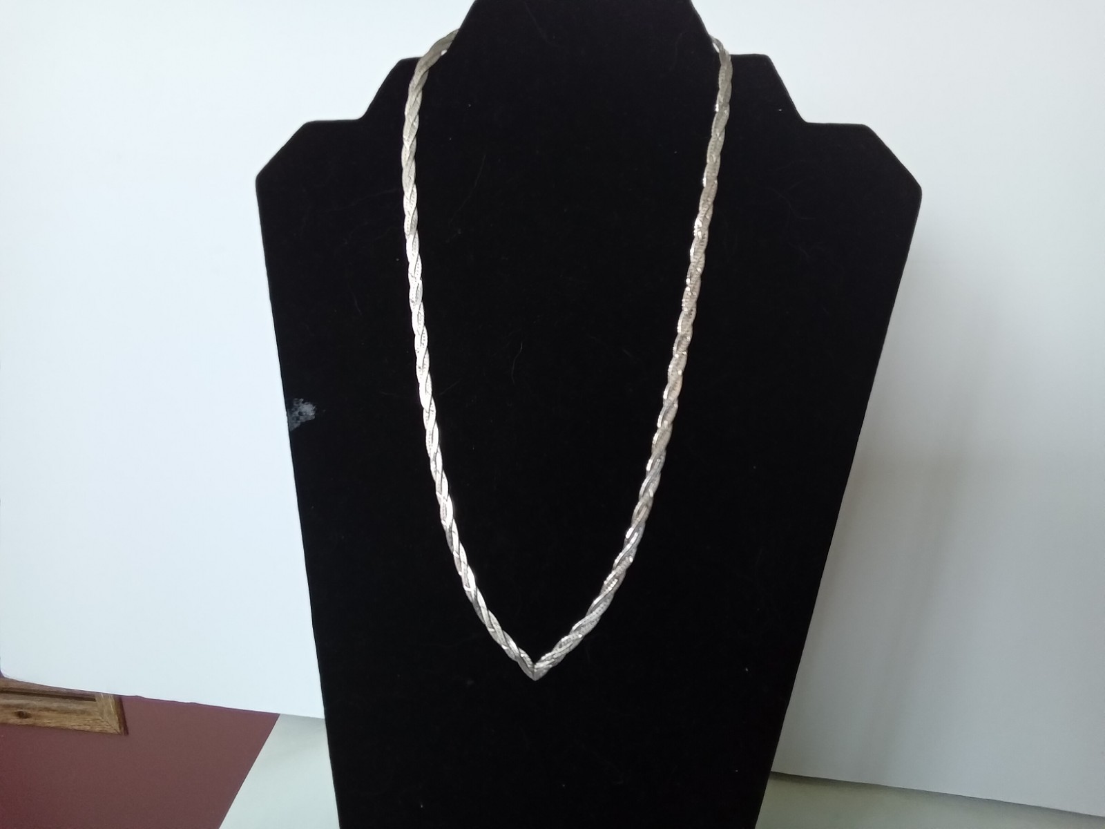 928 STERLING SILVER SERPENTINE BRAIDED STRAND NECKLACE 21 1/2″ LONG LOBSTER