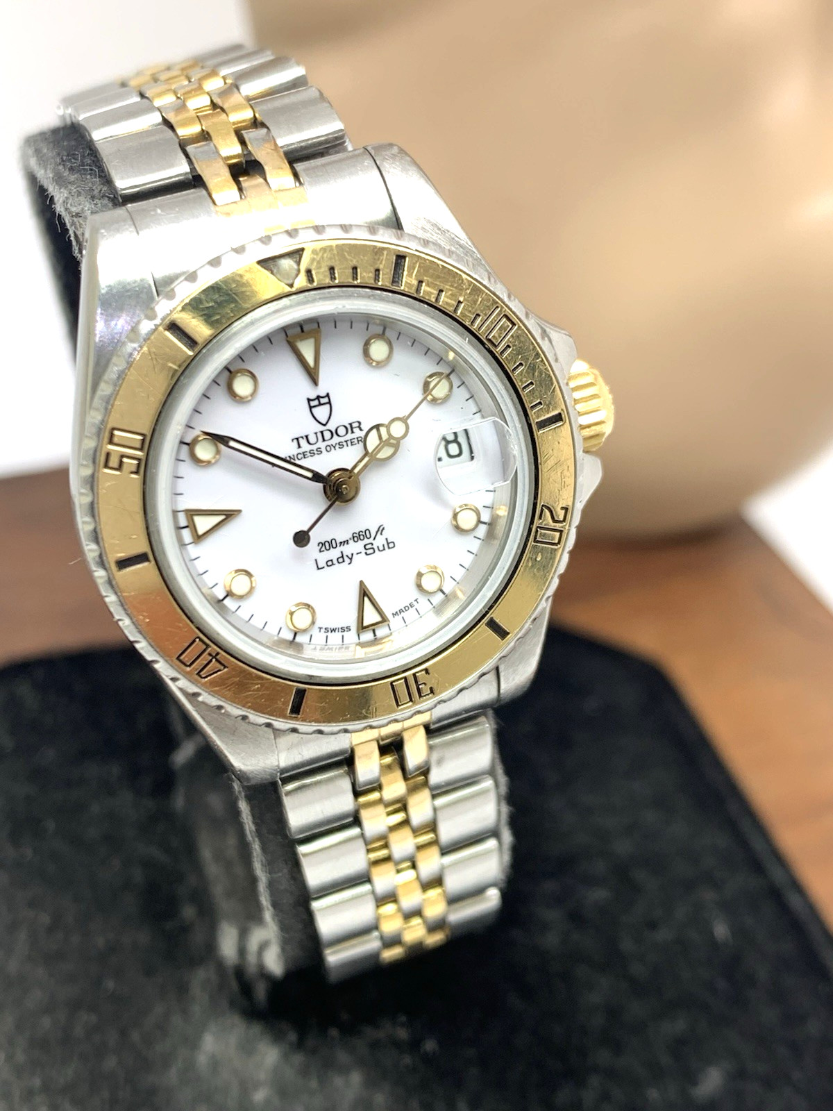 Tudor Women’s Watch Vintage Swiss Automatic White Dial Two Tone Gold Steel 27mm