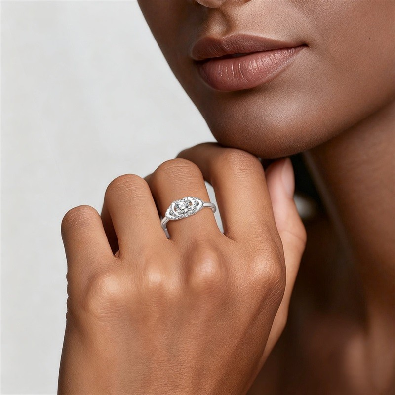 KUNSIR Sterling Silver Dainty Rings for Women – 5A CZ Promise Wedding Band Rings
