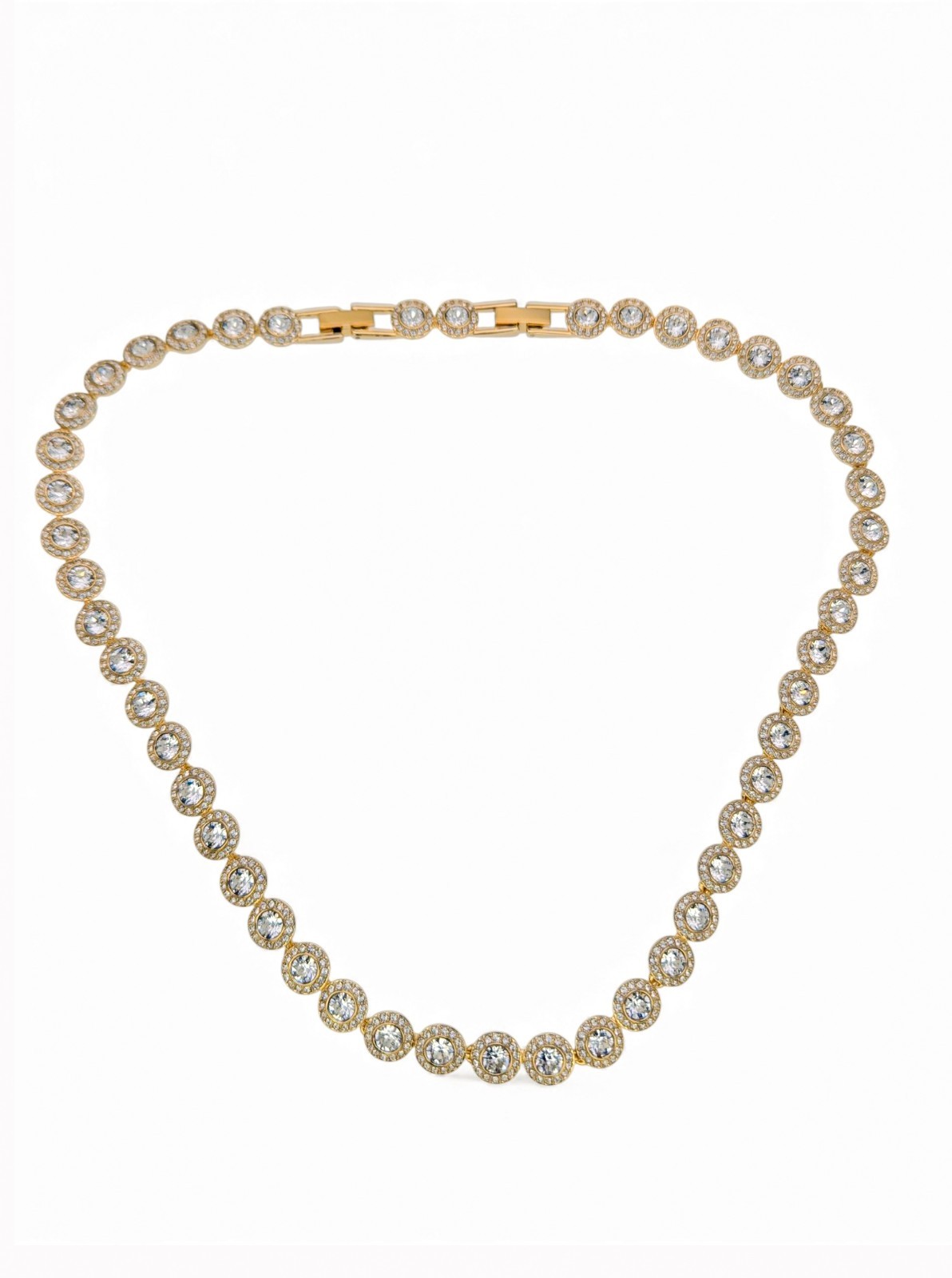 NEW 100% SWAROVSKI Gold White Crystals Una Angelic Tennis Necklace 5720505
