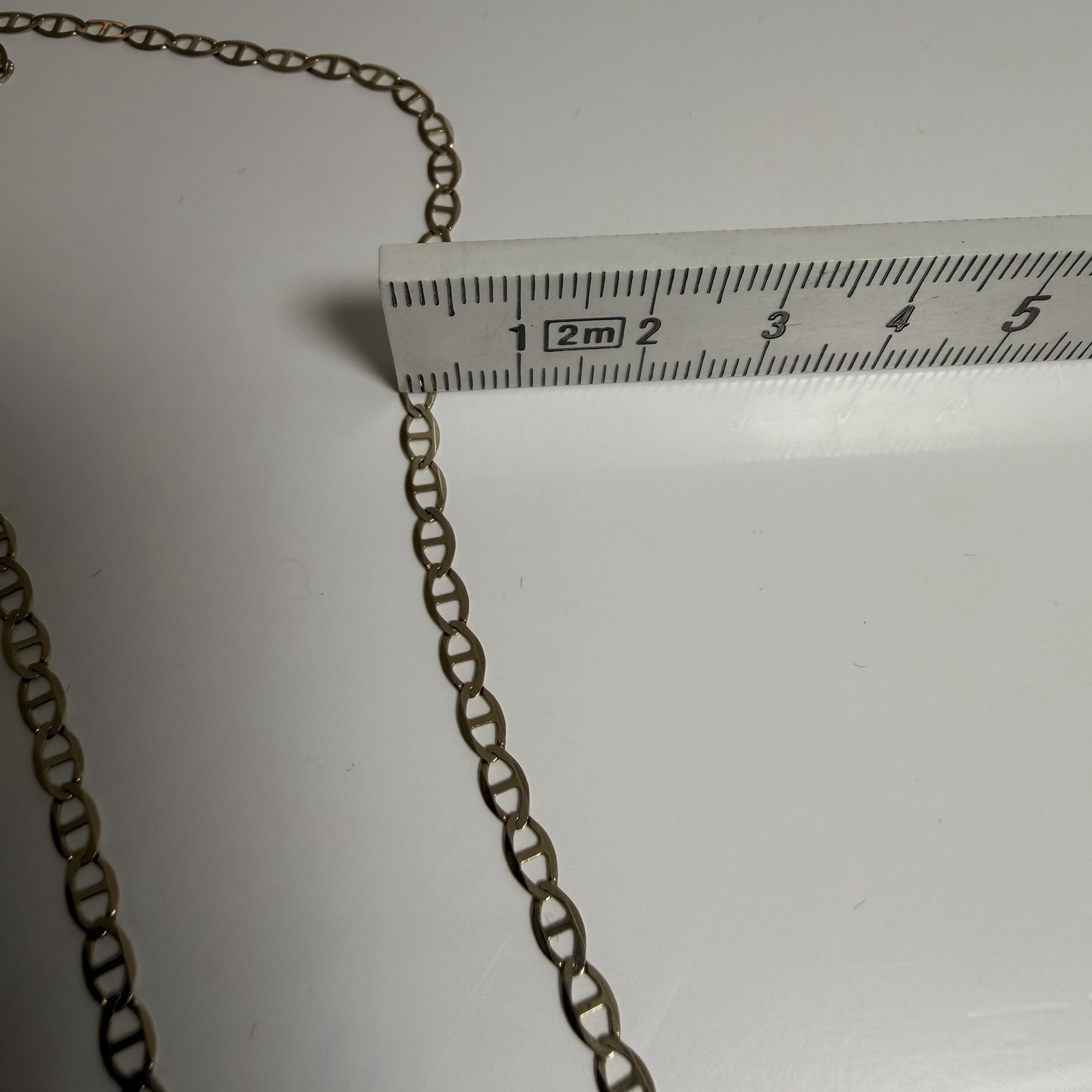 5.06g 10k Anchor Link Yellow Gold Chain Necklace 25.5” Italy ACA 3mm