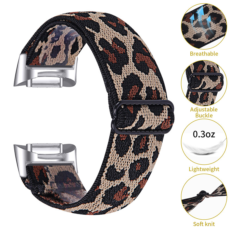 For Fitbit Charge 5 Replacement Band Bohemia Woven Nylon Elastic Strap Band