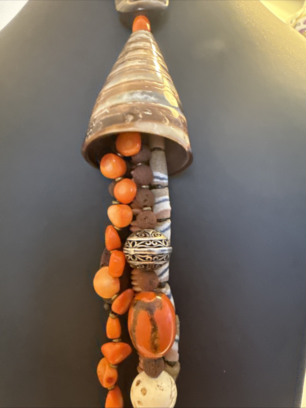 Nature Bijoux Handcrafted Genuine Stones Shells Necklace 24”France