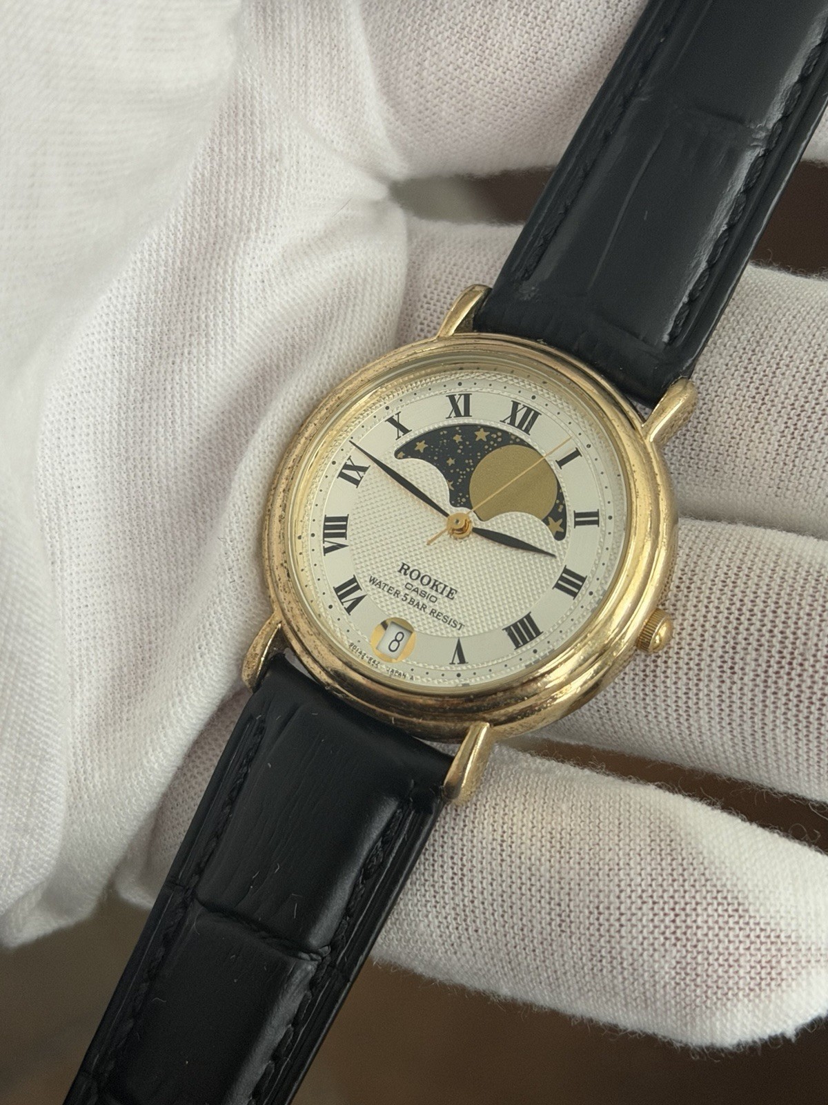 Rare Vintage Casio Rookie RKT-370 Moon Phase Men’s Classic Dress Watch JDM 1980s