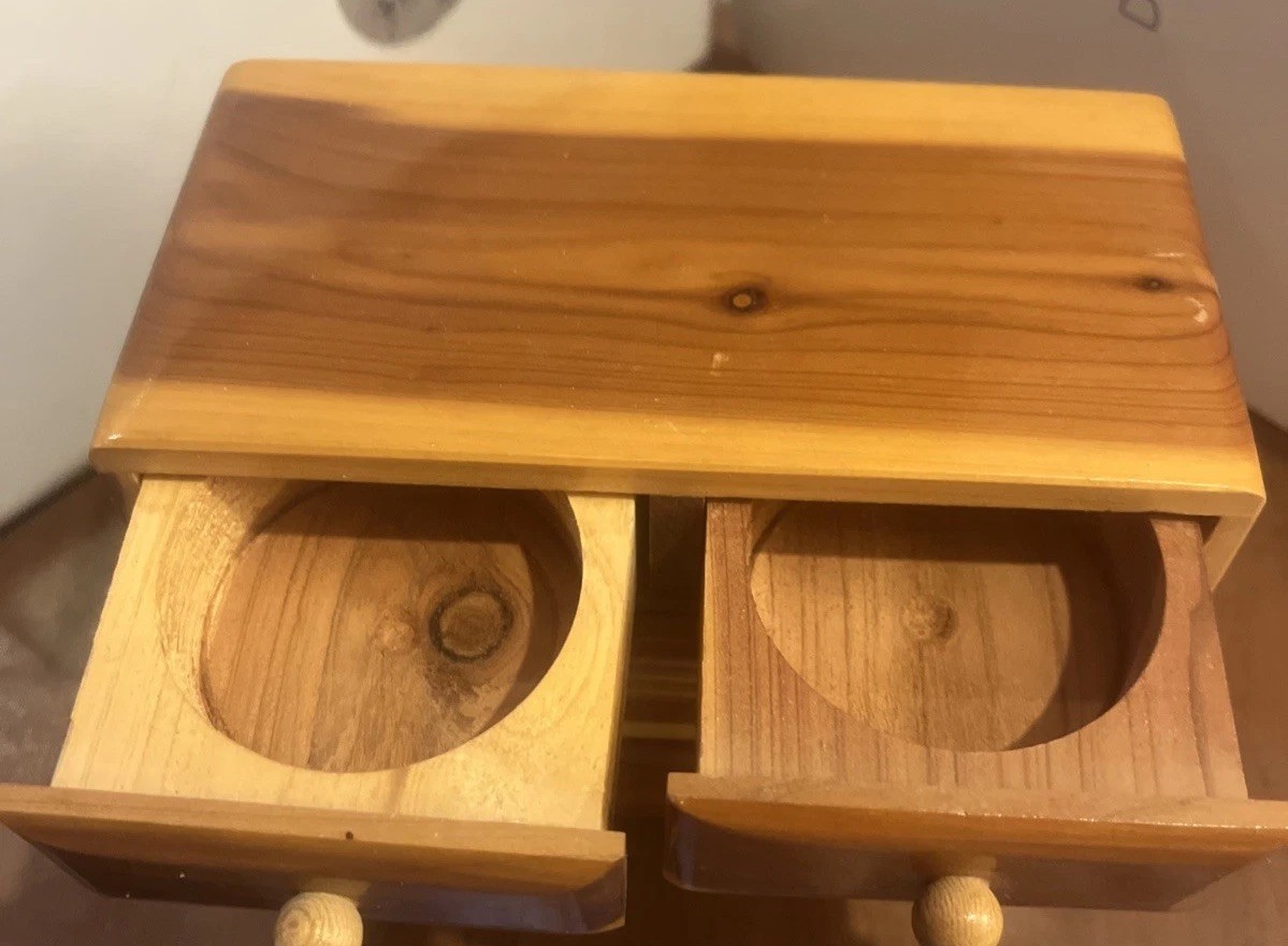 Beautiful Handmade 4 Drawer Wood Jewelry Box, Unique Wood Grain, 5.5X3”