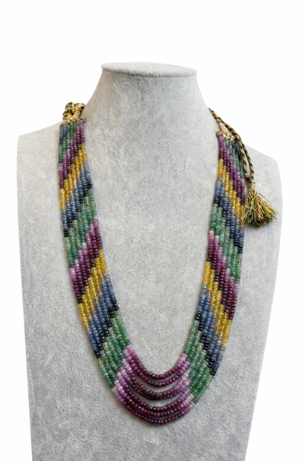 16-18″INCH MULTI SAPPHIRE RONDELLE FACETED 4-4.5MM GEMSTONE BEADS 1 NECKLACE