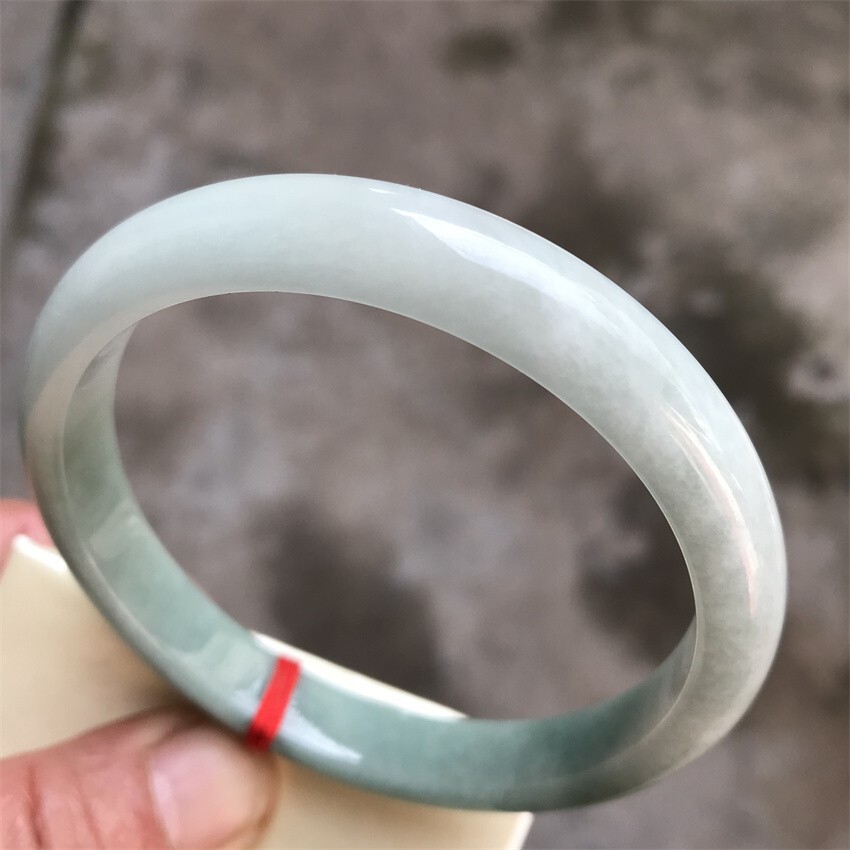 63.5mm Natural Ice Green Myanmar Jadeite Bracelet Emerald Jade Bracelet Bangle