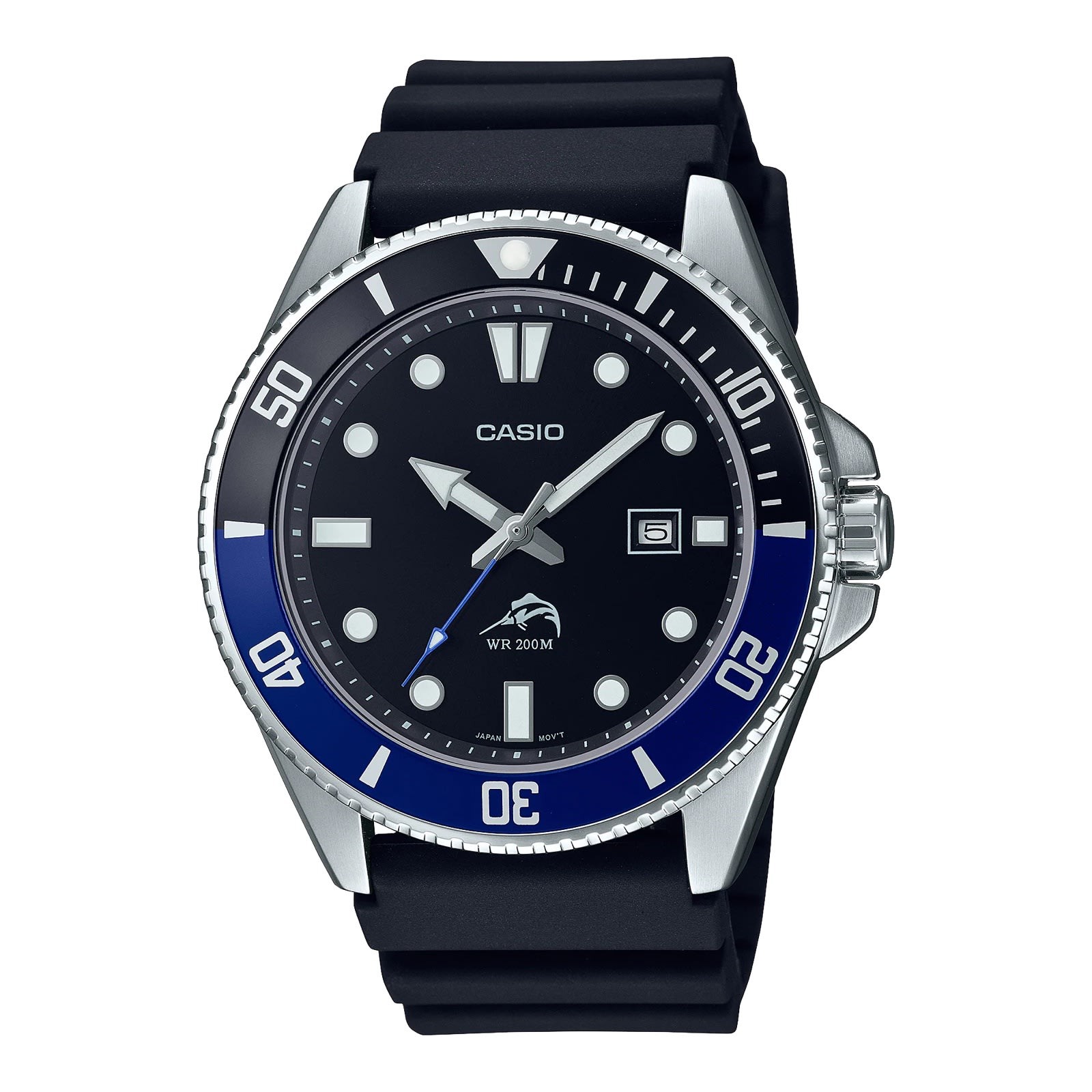 Casio Duro MDV106B-1A2V Diver Watch 200M WR Bezel Resin Quartz Blk Blue