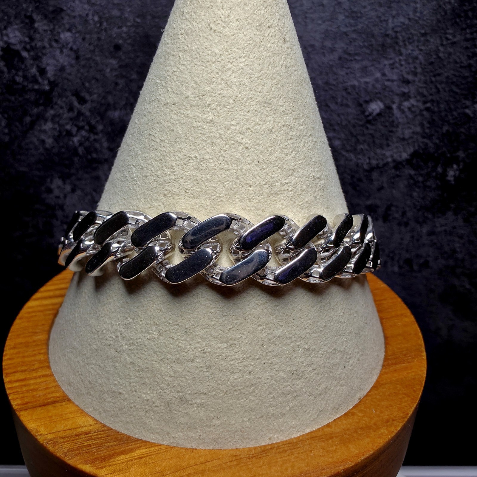 925 Sterling Silver Monaco Cuban Bracelet – 11mm, 9″, 29.5g
