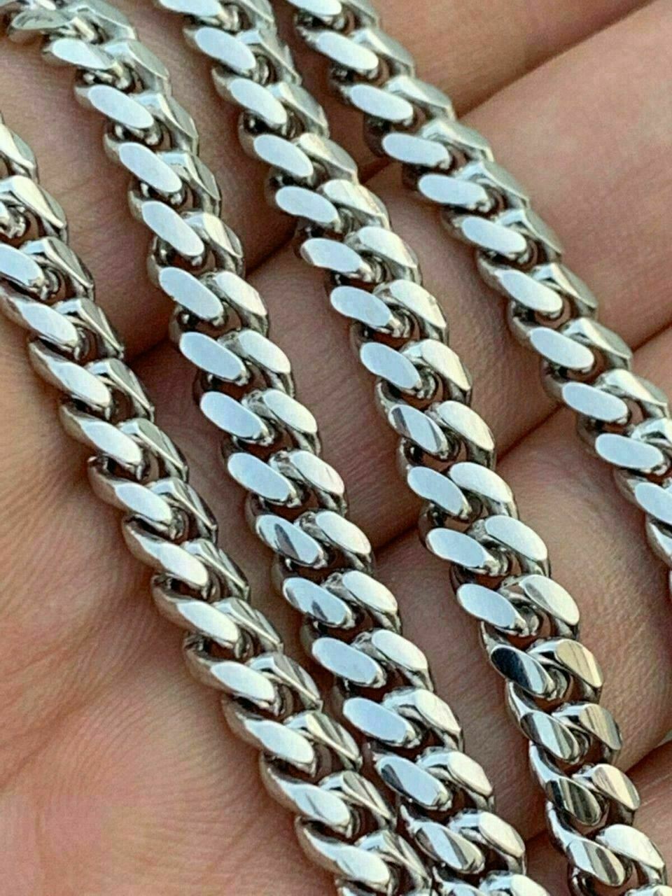 Miami Cuban Link Chain Real Solid 925 Silver ITALY Heavy 6mm 18-30″ Box Lock