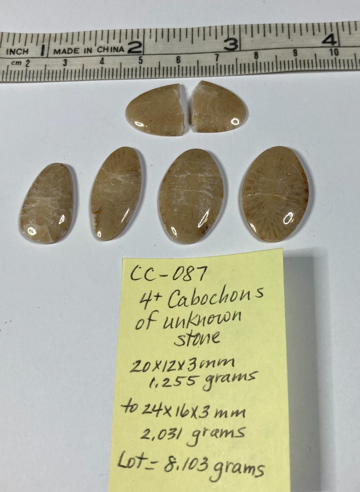 4+ Unlabeled Cabochons approx. 24 X 16 X 3 mm CC-87