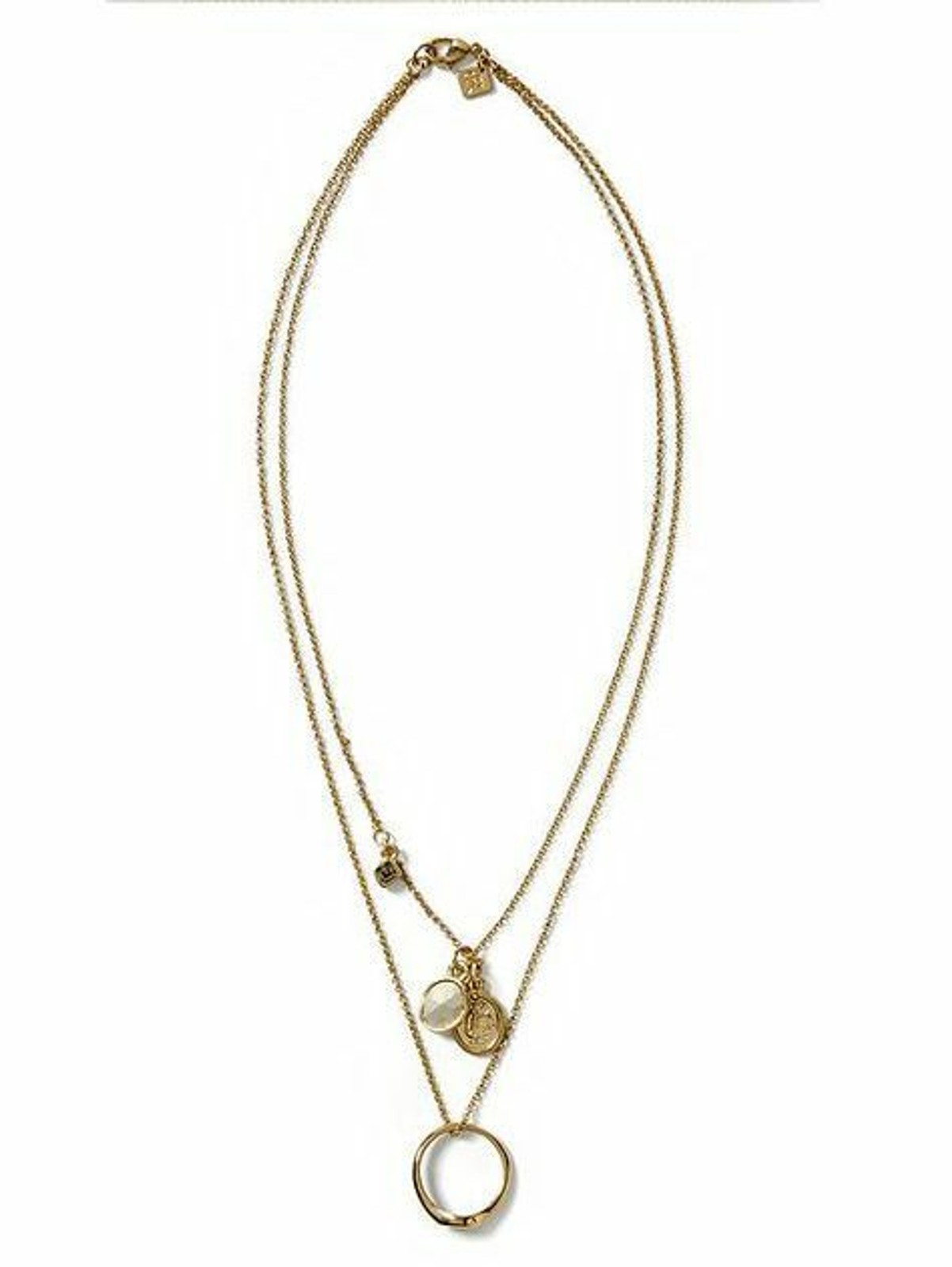 Banana Republic Women’s Charm Layered Signet Ring Necklace NWT 55.00