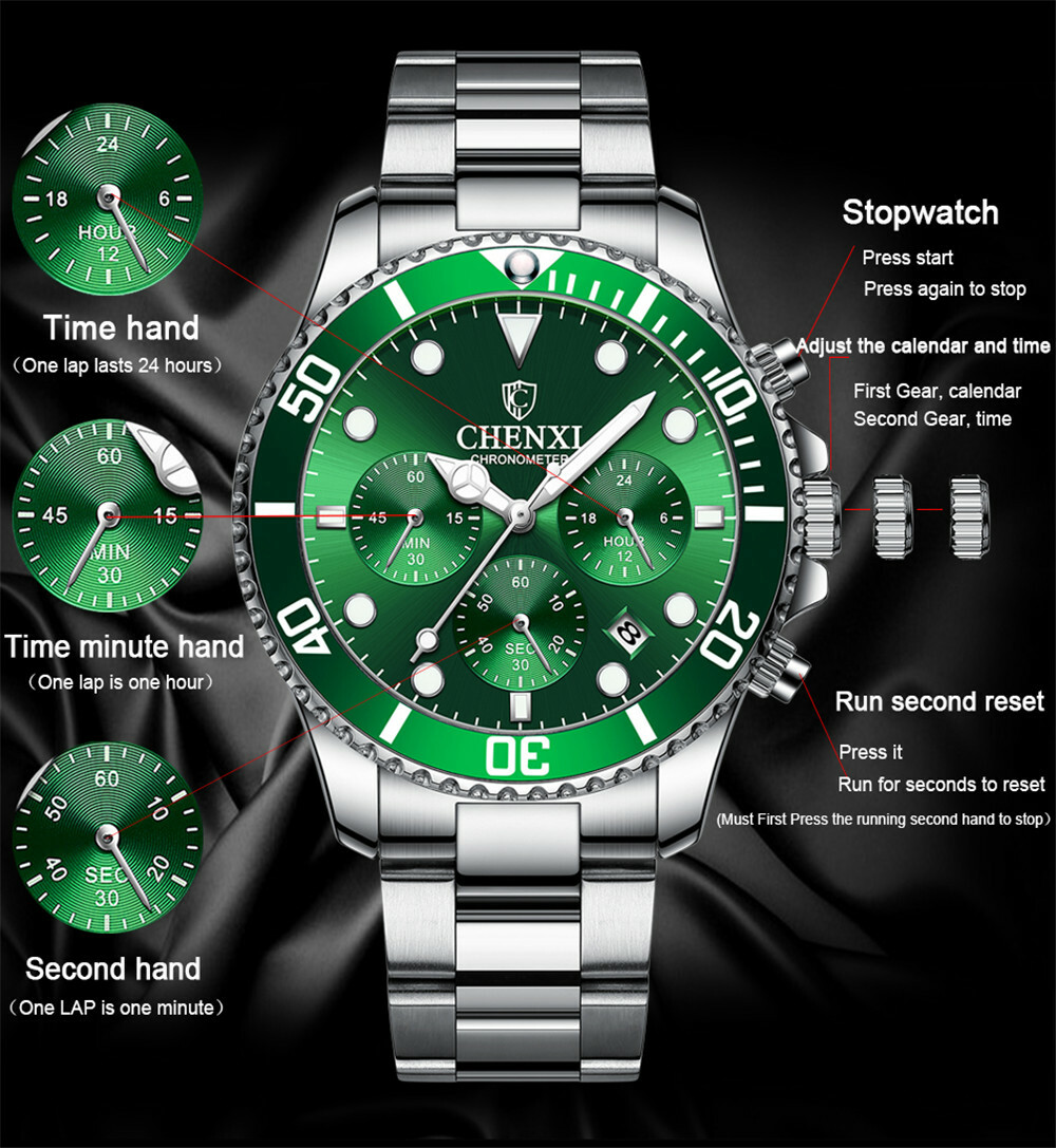 CHENXI Men Quartz Watch Casual Business Male Wristwatch Chronograph Date Watches