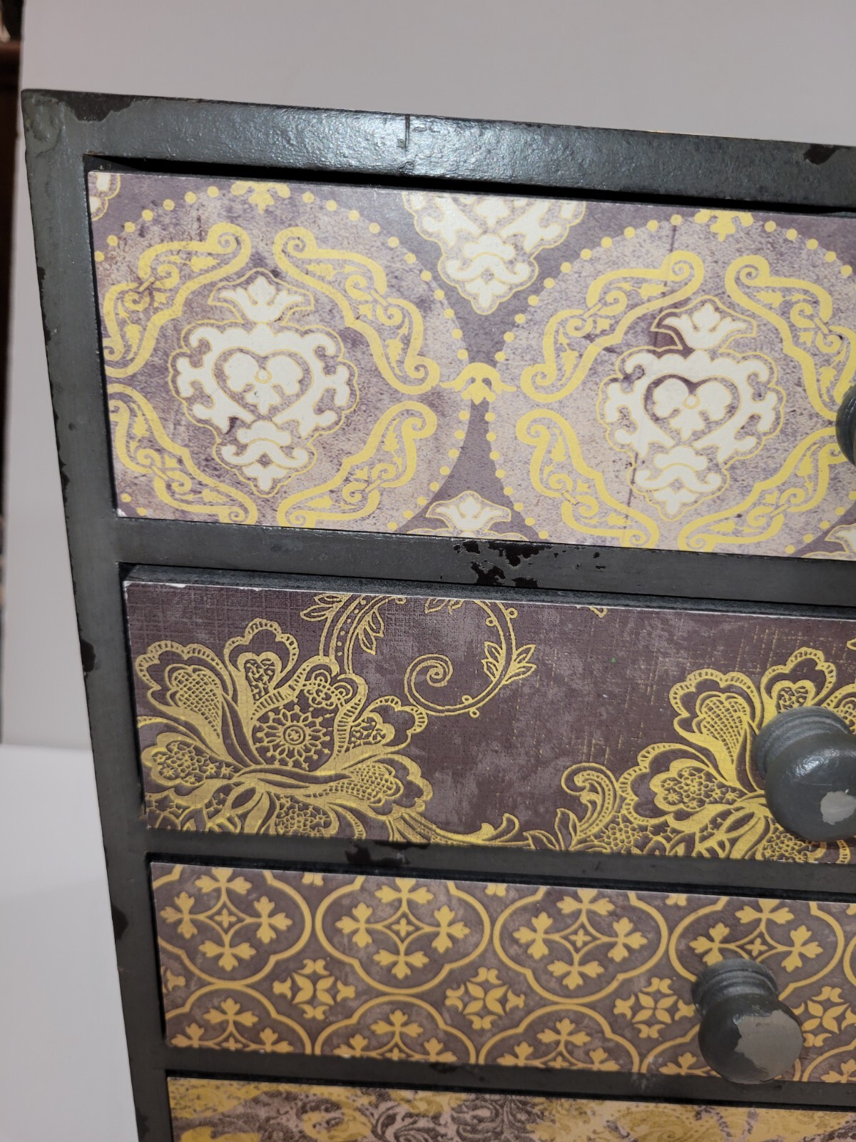 Wood 4 Drawer Mini Chest Jewelry Box Storage Chest Table / Desk Top Decor