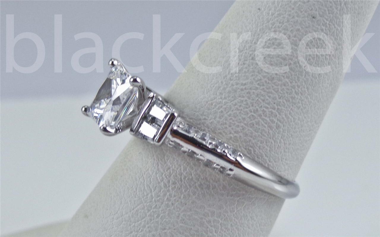 Silver 1.5ct Princess C.Z.Promise Ring Size 5/6/7/8/8.5/9/9.25/10/10.25