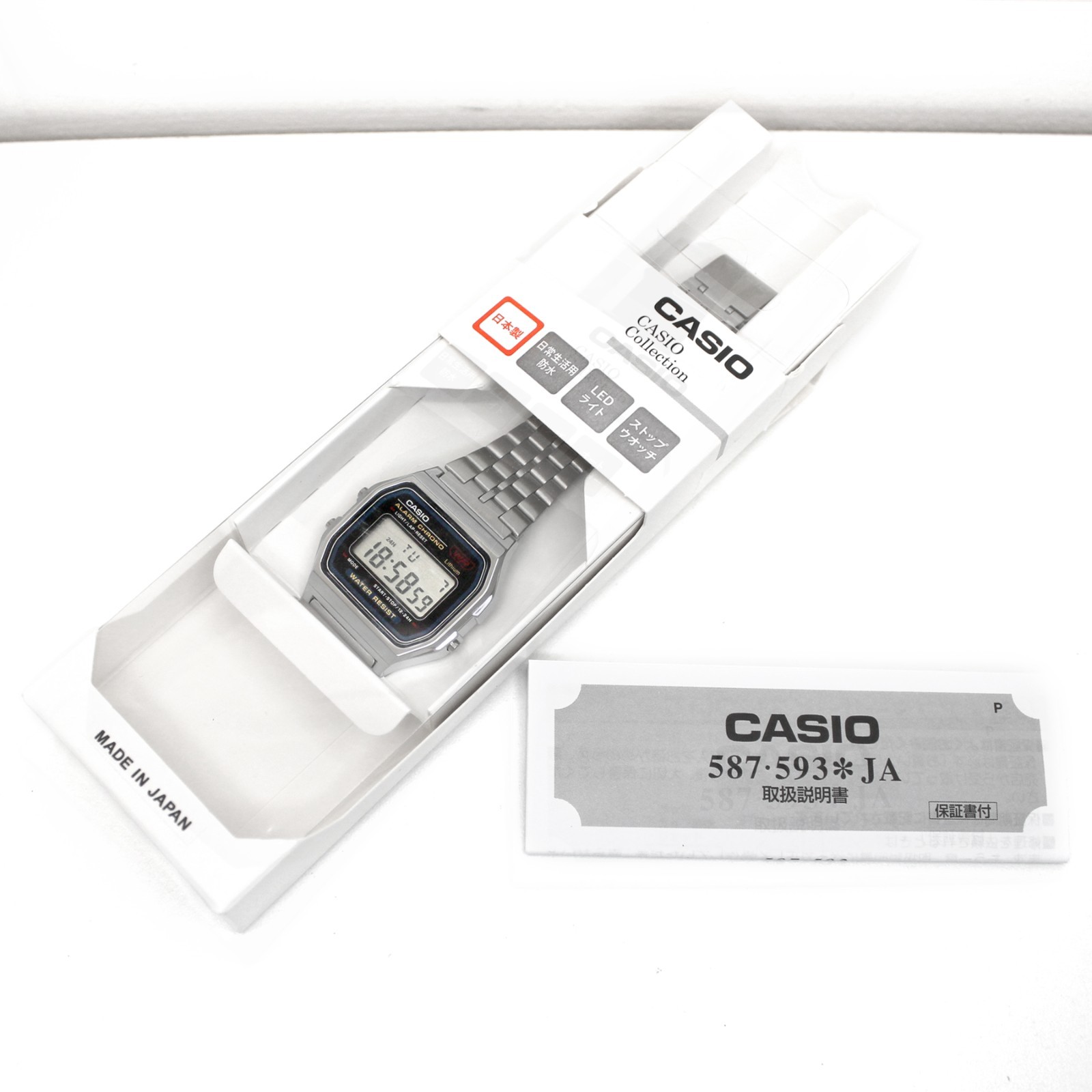 Genuine Casio A159WA-N1JH Silver Digital Watch: JDM Made in Japan, New, UK Stock