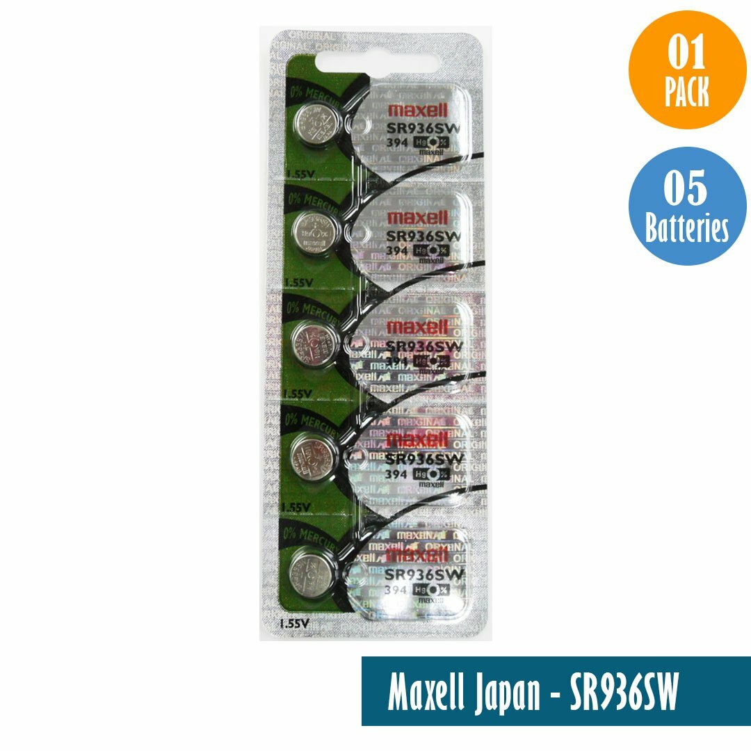 Maxell 394 Watch Cell Batteries SR936SW SILVER-OXIDE New Sealed (Pack 100)