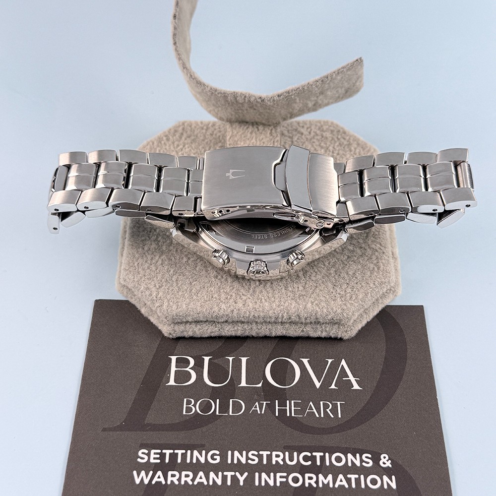 Men’s Bulova 98B401 Marine Star Chronograph Black Dial Quartz Watch 41.5mm