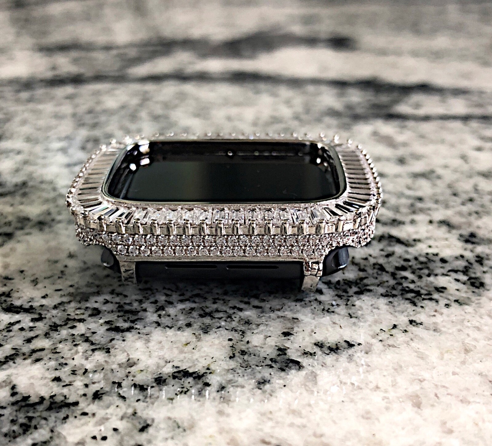 42mm series 10/11 White gold Lab Diamond Apple Watch case Apple Watch bling