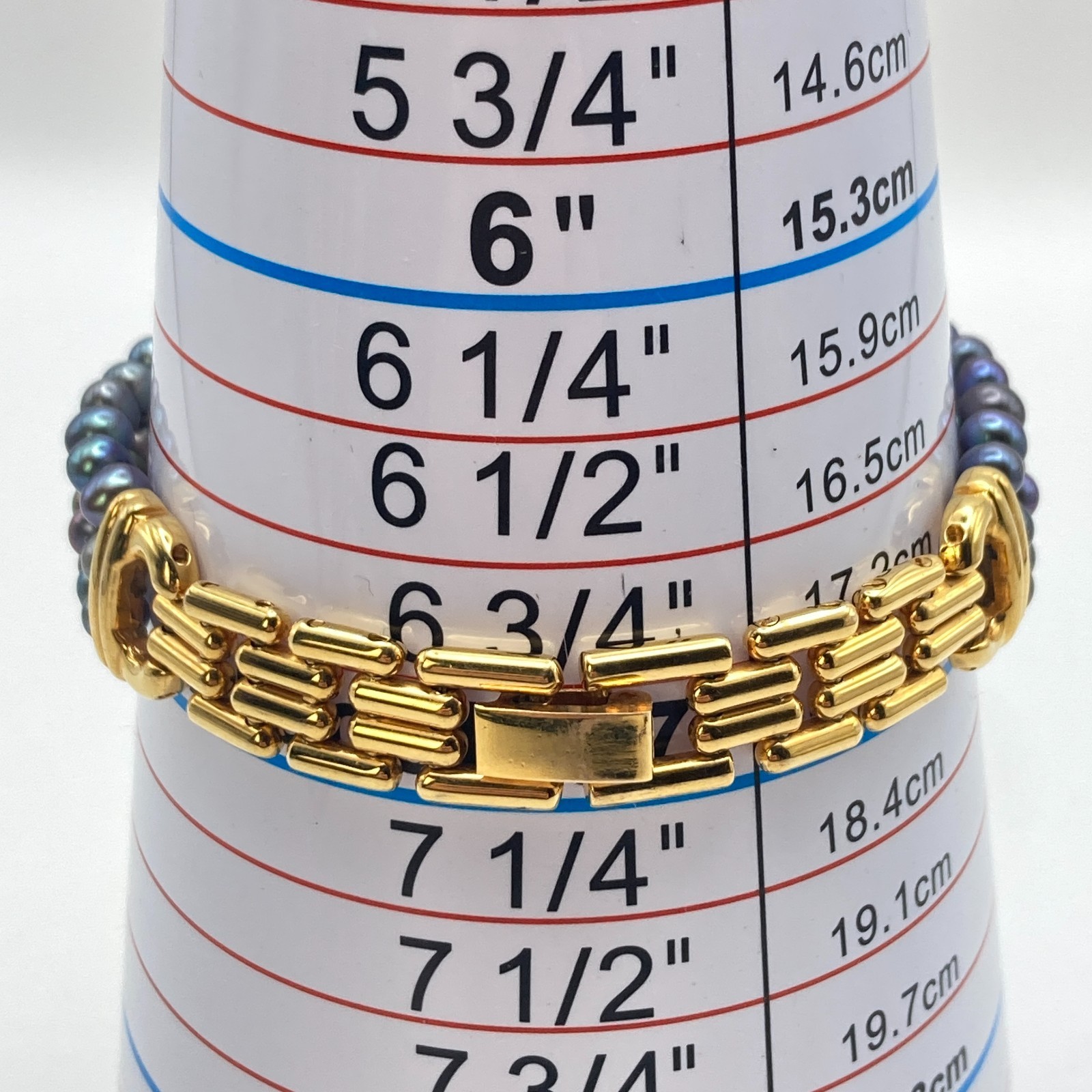 Lee Sands Women’s Watch 22mm Gold Tone MOP Iridescent Beads New Battery 7″