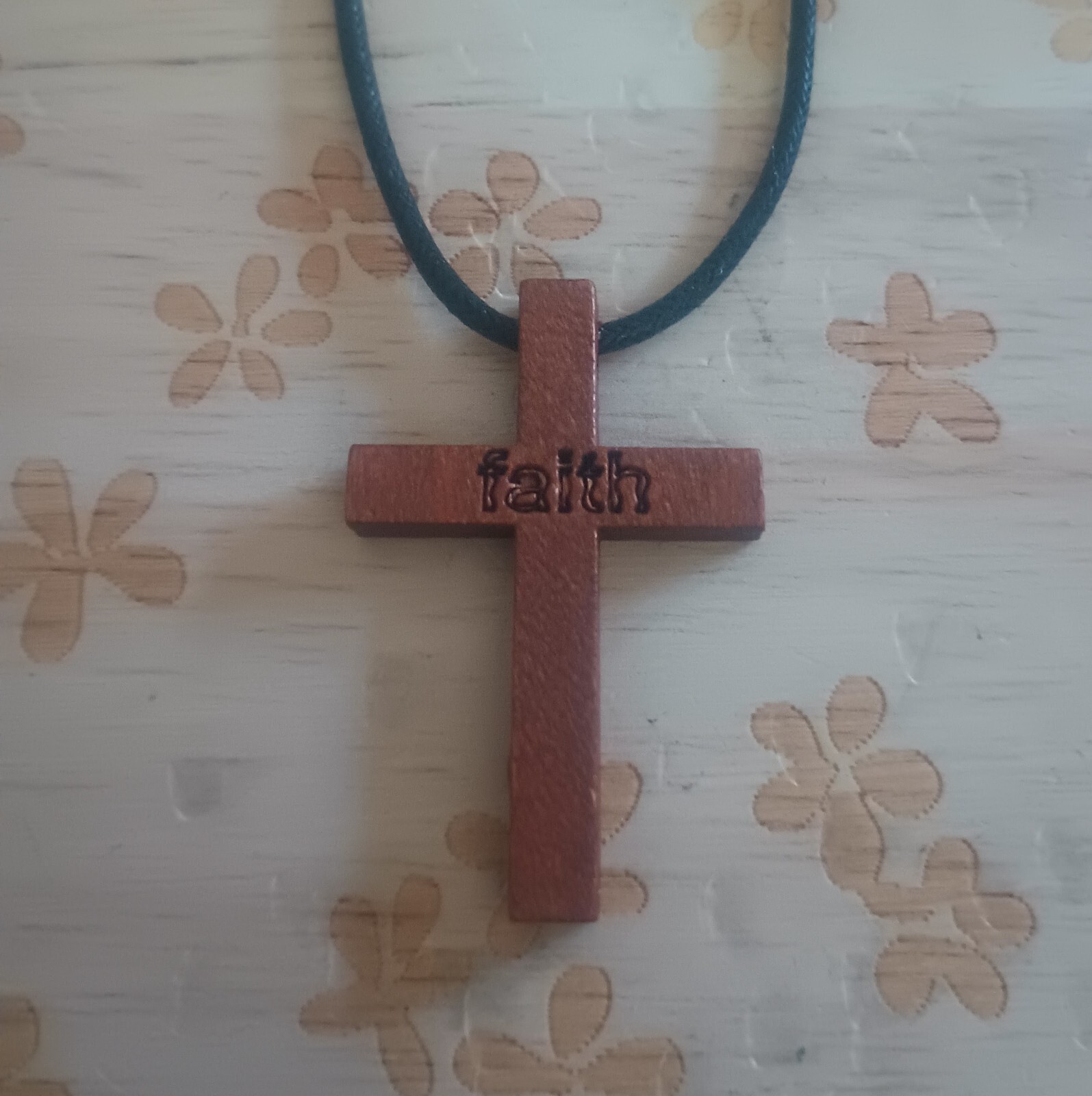 wooden cross necklace men