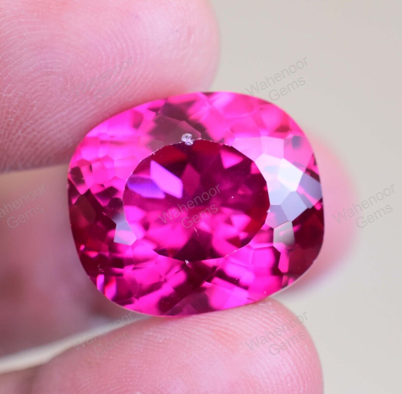 Natural Rose Red Ruby 28.75 Ct Cushion CERTIFIED Rare Loose Gemstone