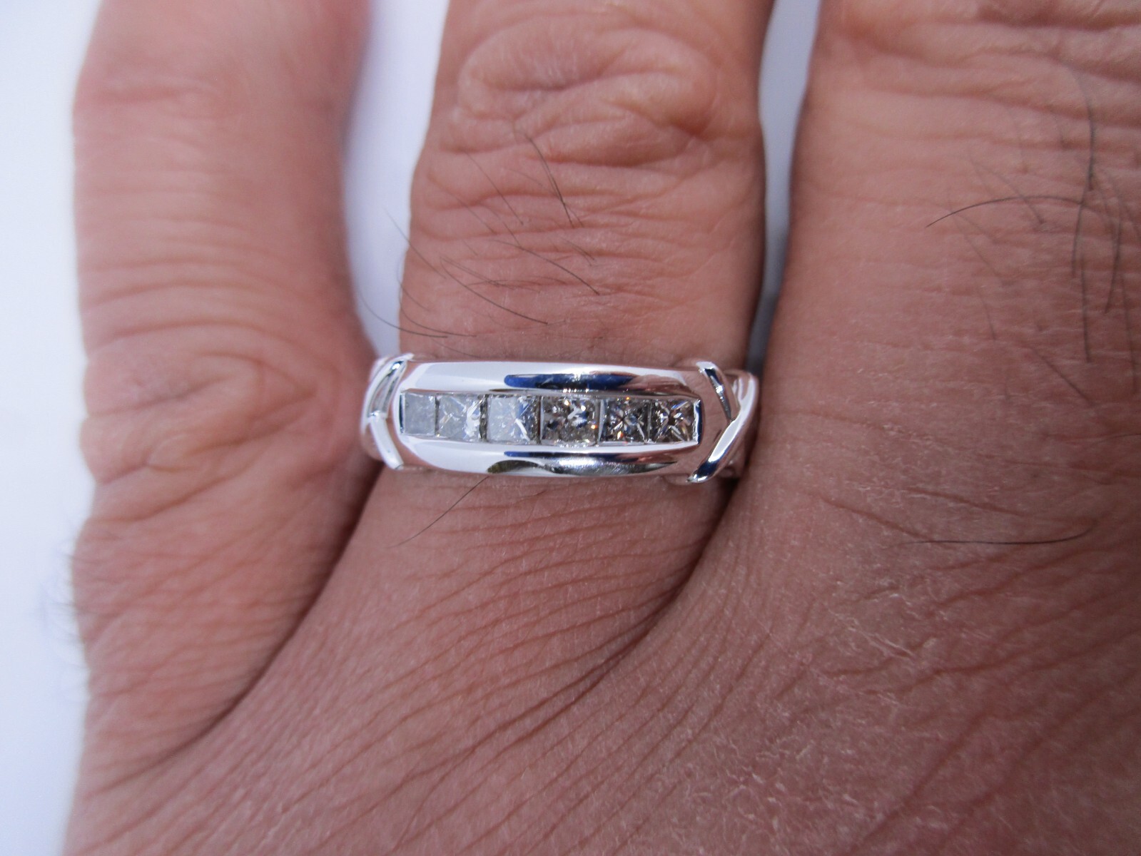 14K White Gold Diamond Wedding Band Diamond=1.00 Carats F-SI1 Value=$5,750
