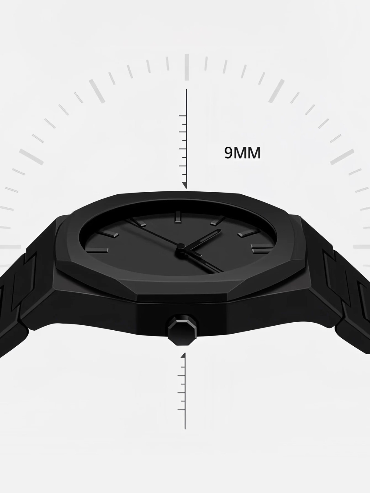 Men Simple Quartz Watch Minimalist Numberless Dial Push Clasp 5 Colors Battery