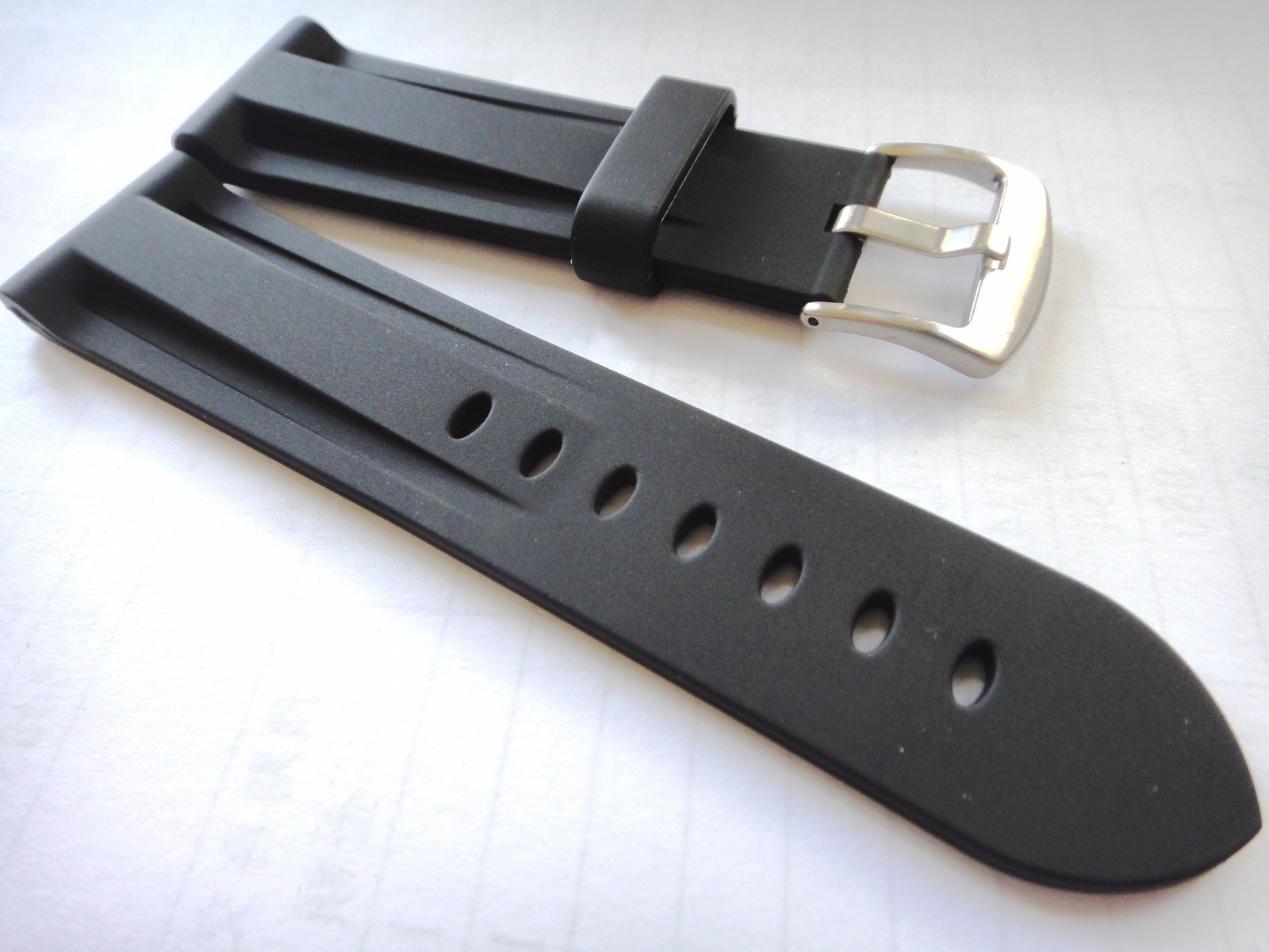 Black rubber silicon Band Strap bracelet 26mm 24mm 22mm compatible with PANERAI