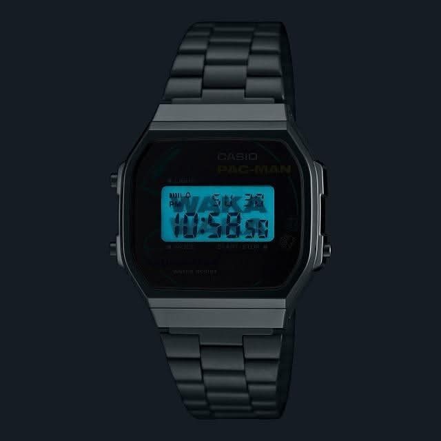 Casio A168WEPC-7ADR PAC-MAN Limited Edition Digital Watch Silver Steel Retro New