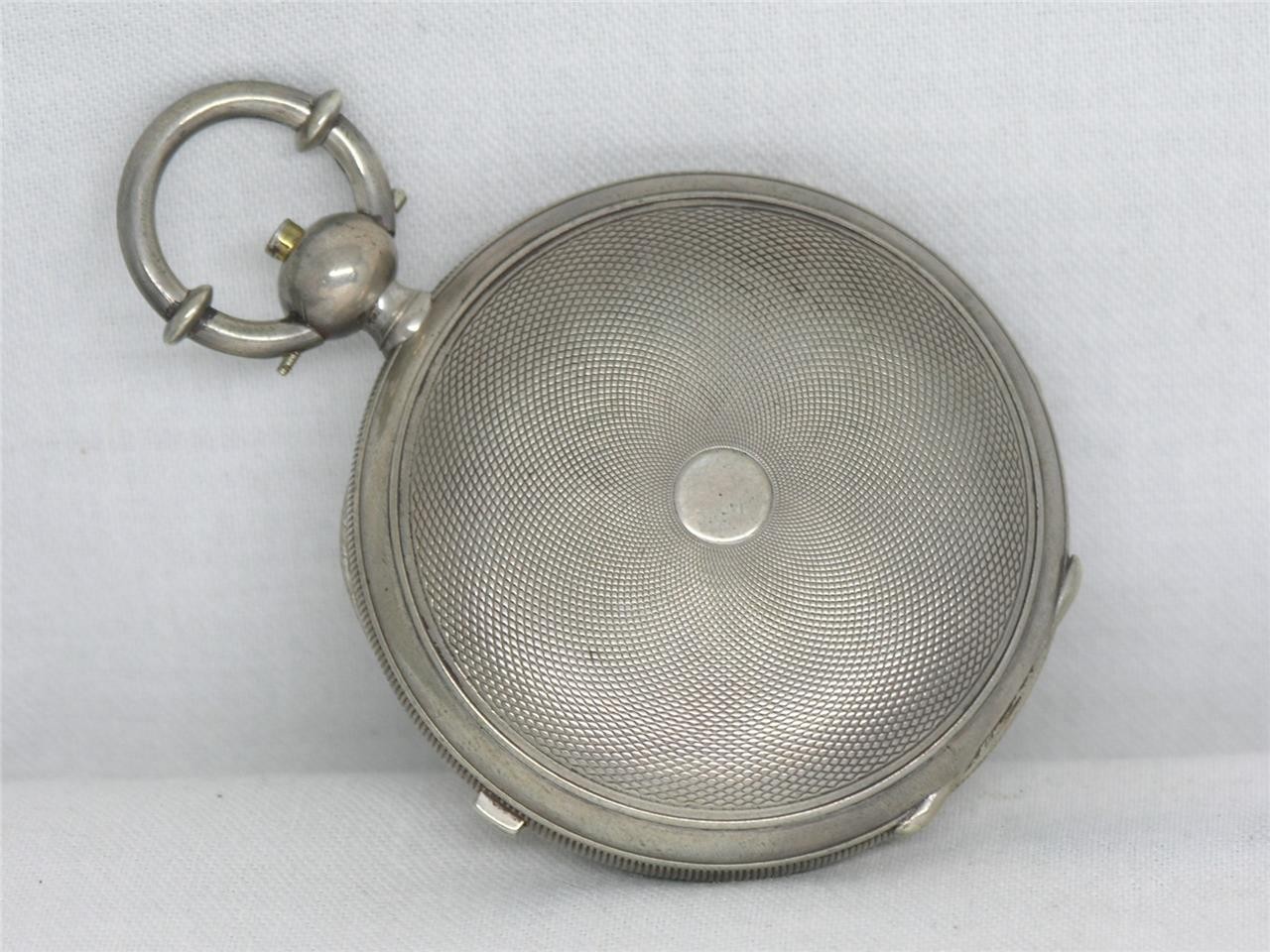 ANTIQUE 57MM HUGUENIN 1/4 JUMP SECONDS POCKETWATCH, ORIGINAL CASE, RUNNING!
