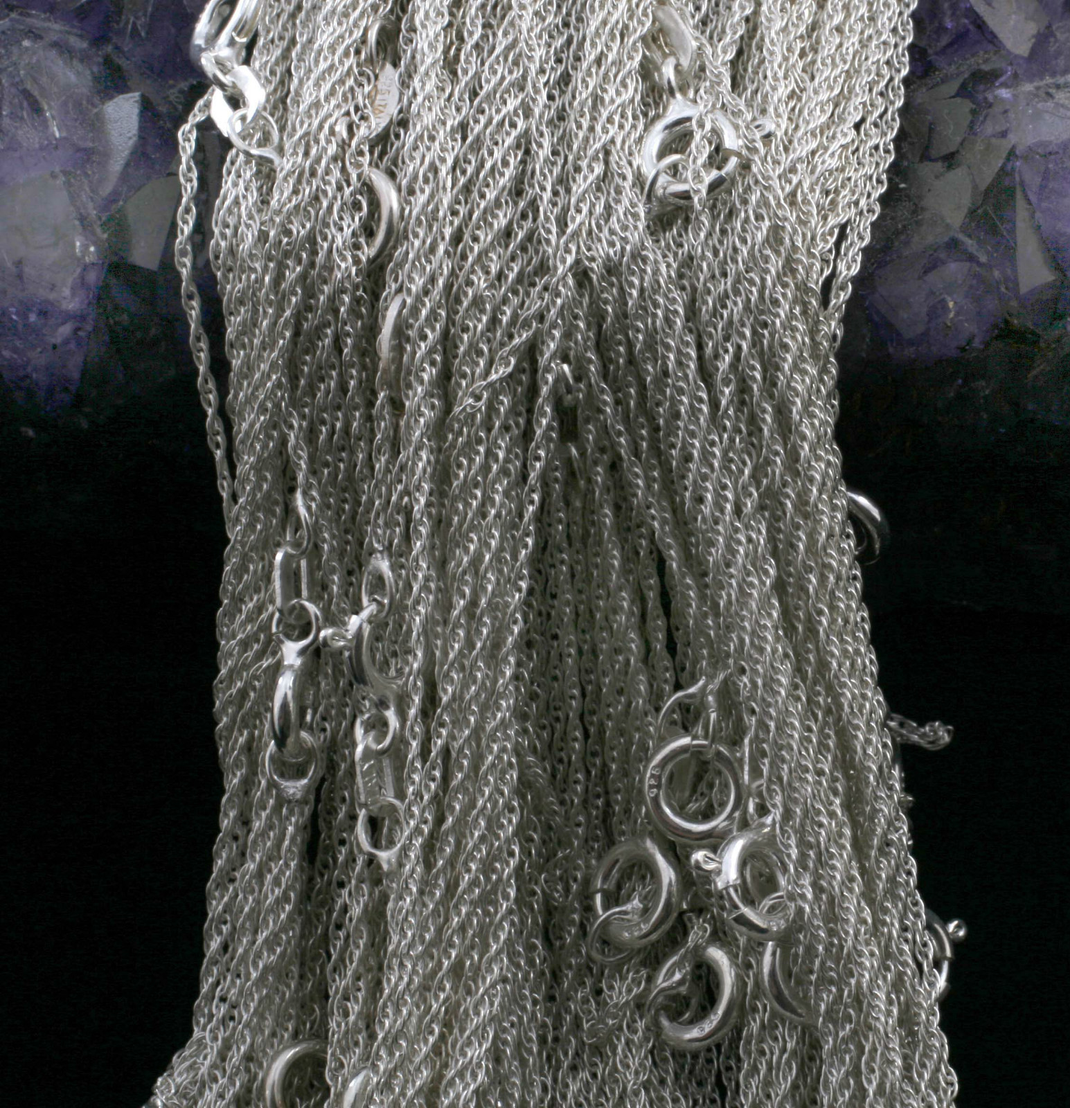 925 Sterling Silver Thin French Rope Chain Necklace Made in Italy