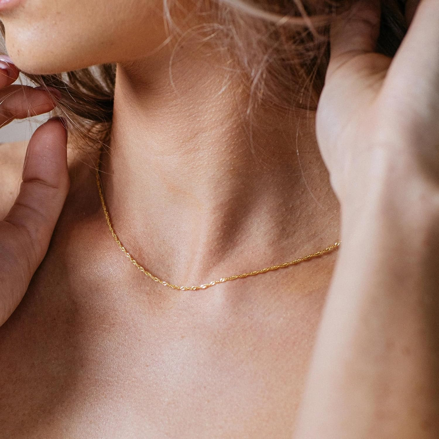 Gold Chain Necklace for Women – 18K Gold Plated Necklace Chain Dainty Gold Neckl