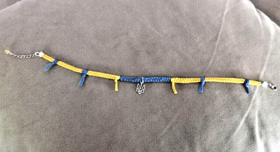 Ukraine Tryzub Trident Choker Necklace & Bracelet Set