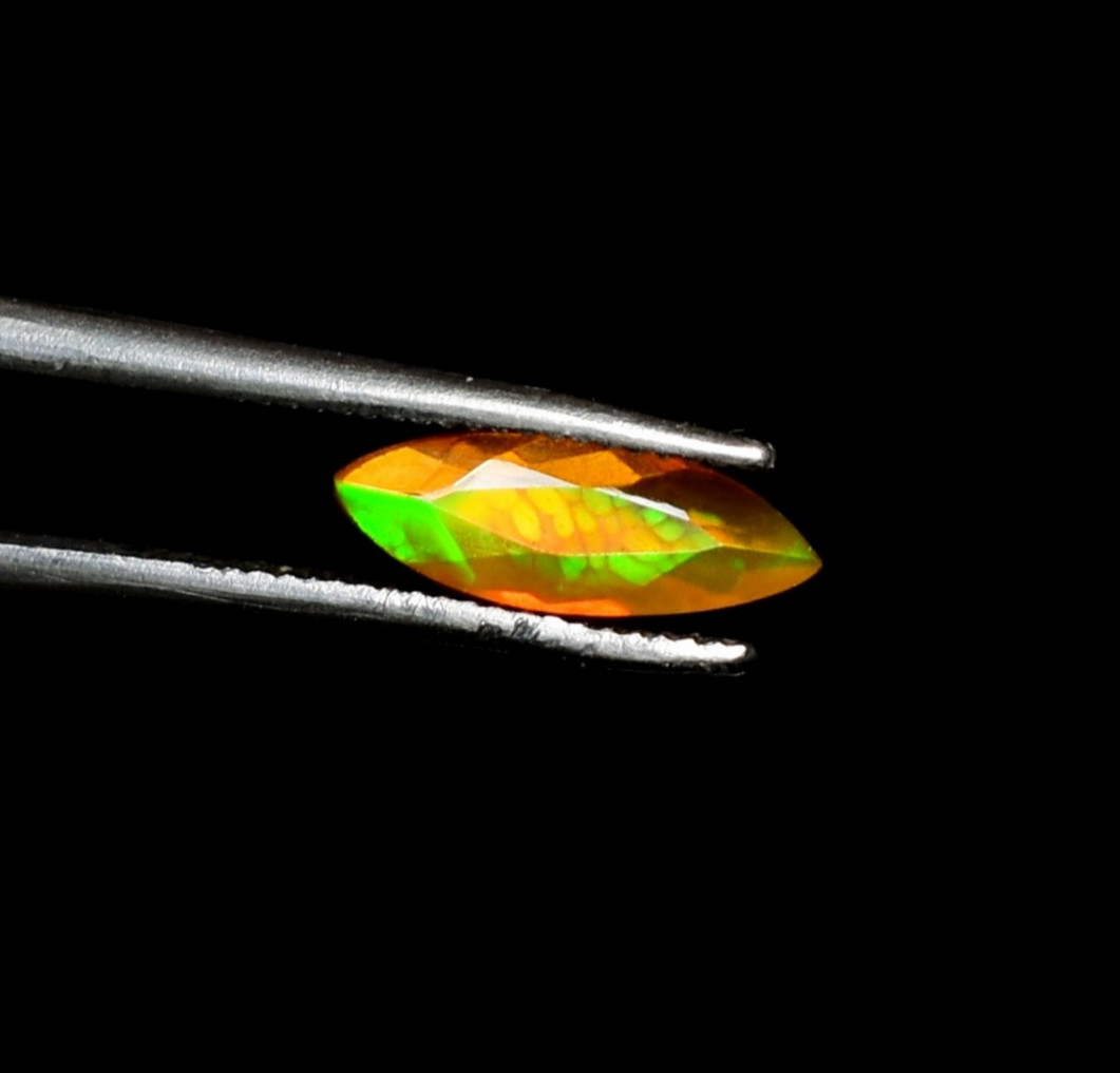 Natural Mexican Color Opal Faceted, Mexican Fire Opal Stone 0.45 Cts 11.5×4.5 mm